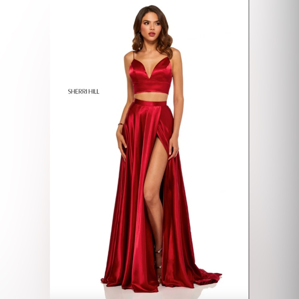 Sherri Hill Red Prom Dress, Style 52488, Size 0